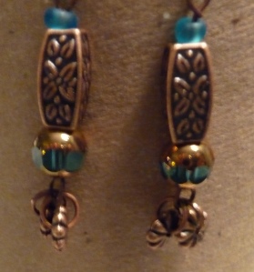 Earth Tones Antique Copper Dangling Earrings